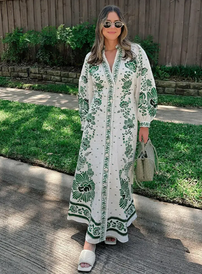 Botanical Elegance Maxi Dress